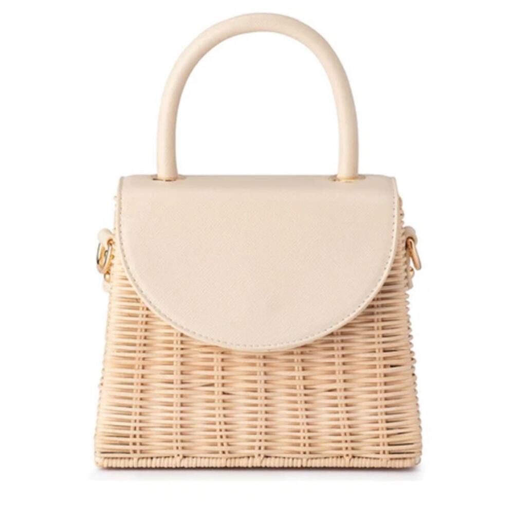 Olga Berg 'Donna' White Top Handle Bag